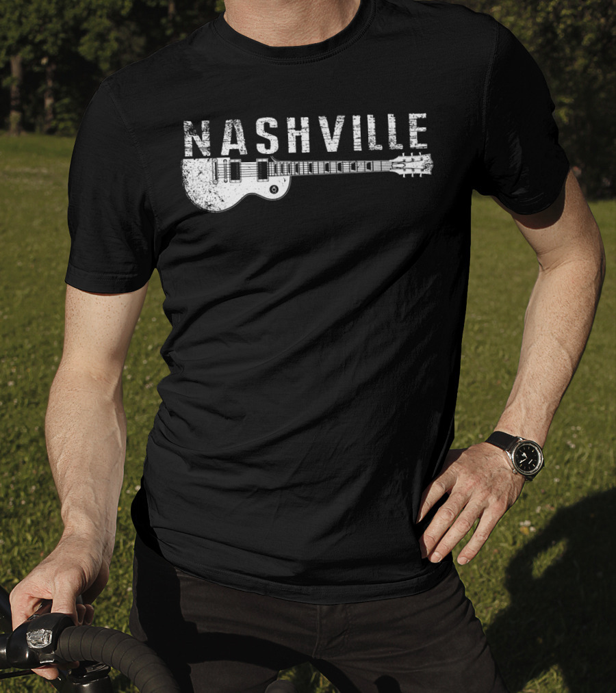 Nashville Guitar Music Country Music Lovers Iconic Instrument Themes T-Shirt