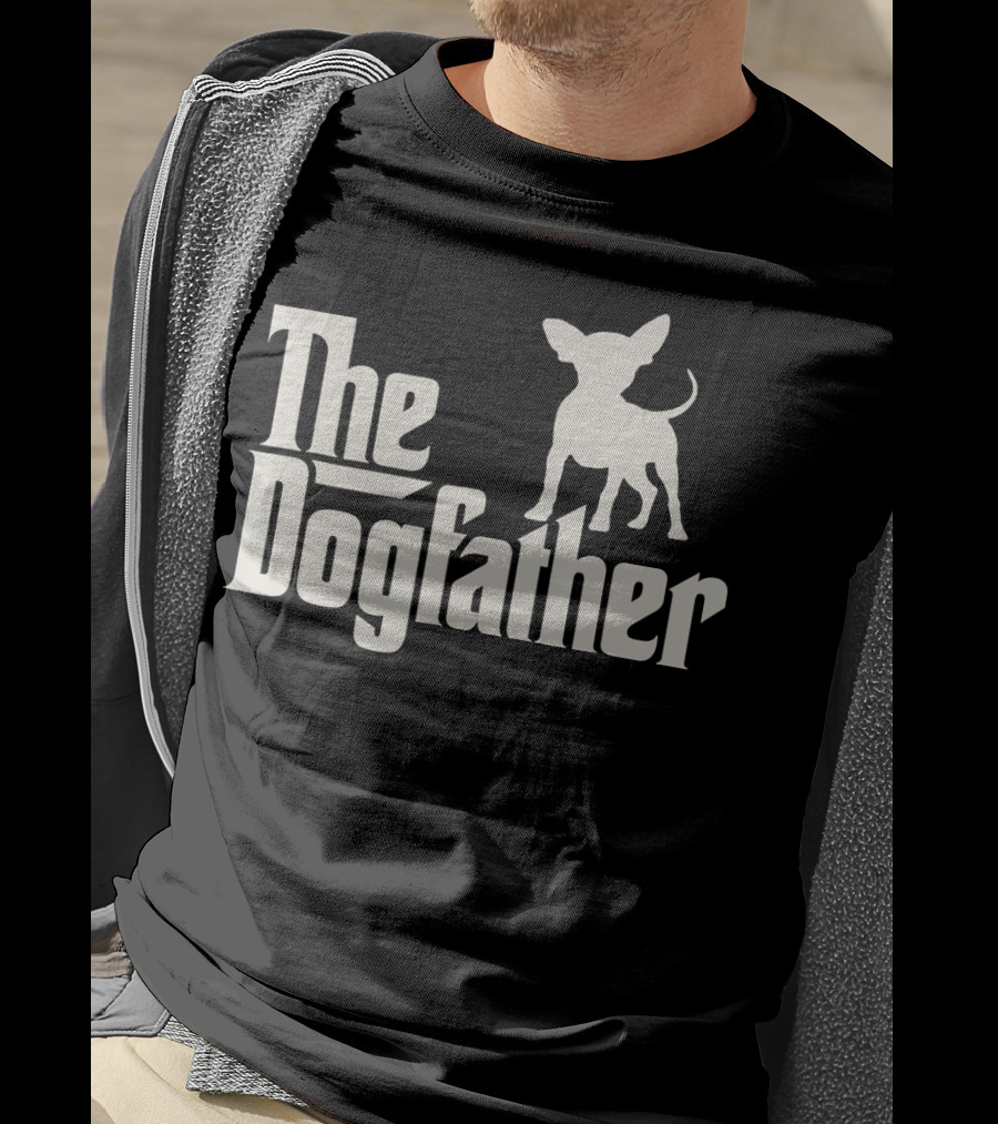 The Dogfather Chihuahua Funny Dog Owner Black T-Shirt