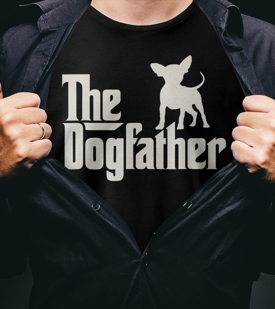 The Dogfather Chihuahua Funny Dog Owner Black T-Shirt