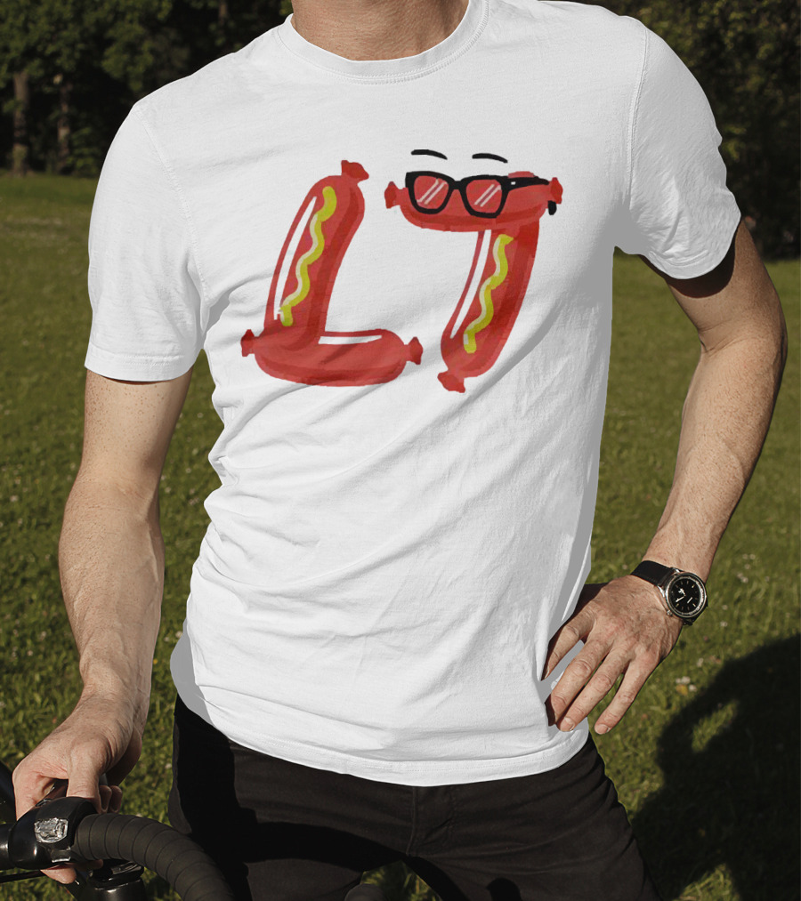 Baseballism Sausage L7 Sunglasses Hotdog T-Shirt