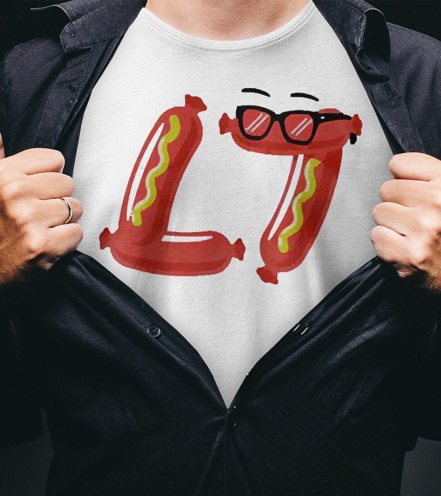 Baseballism Sausage L7 Sunglasses Hotdog T-Shirt