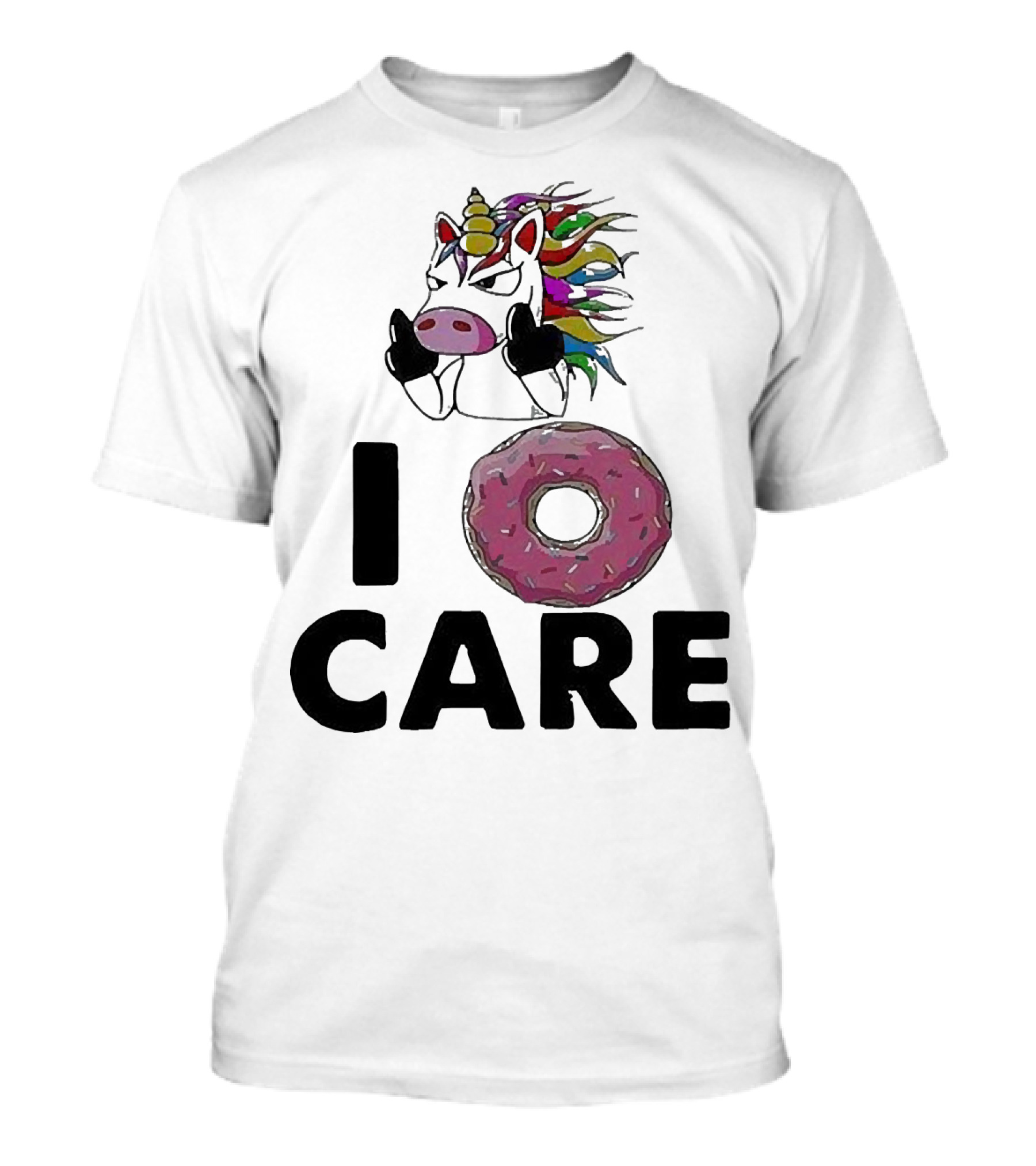 Unicorn Donut I Care Magic Rainbow Attitude T-Shirt