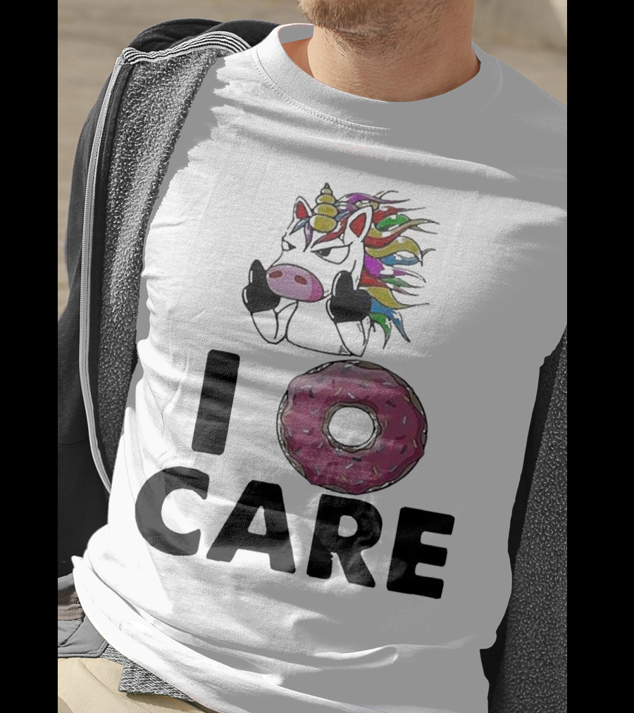 Unicorn Donut I Care Magic Rainbow Attitude T-Shirt