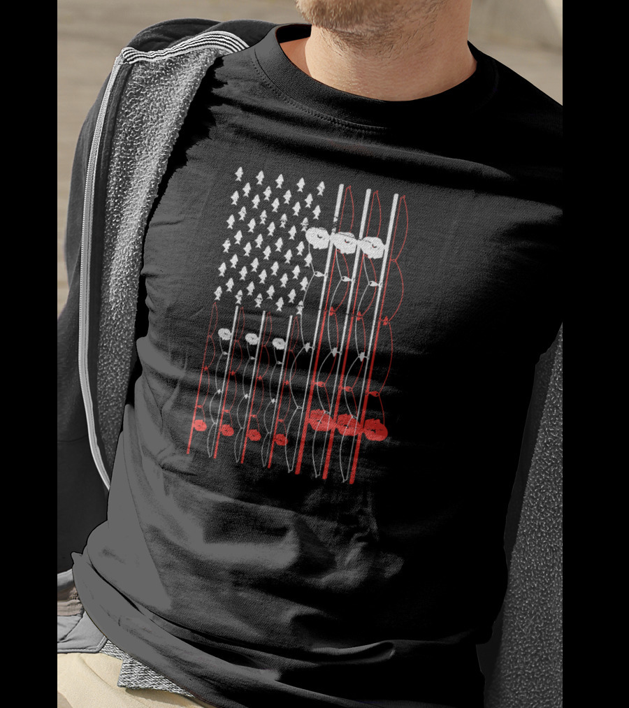 American Fisherman Flag Rod Lure Fishing Lover T-Shirt