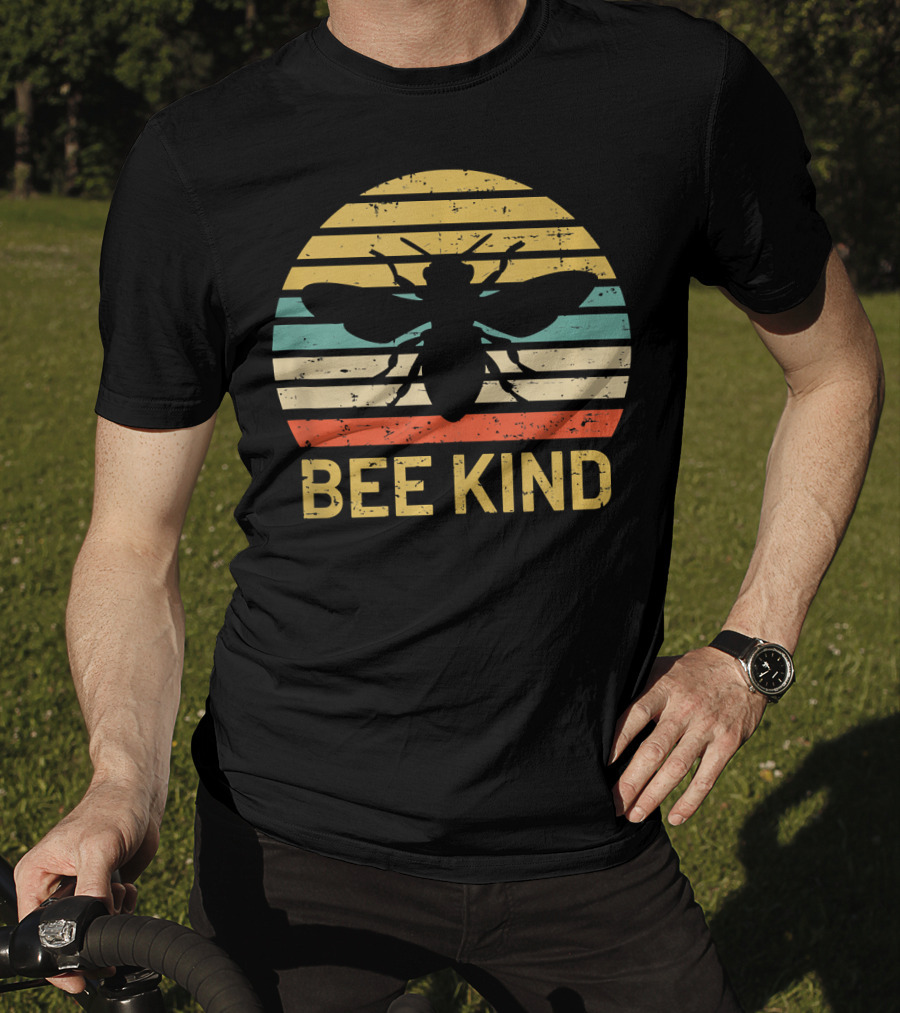 Bee Kind Vintage Style Honey Bee Silhouette Awareness T-Shirt