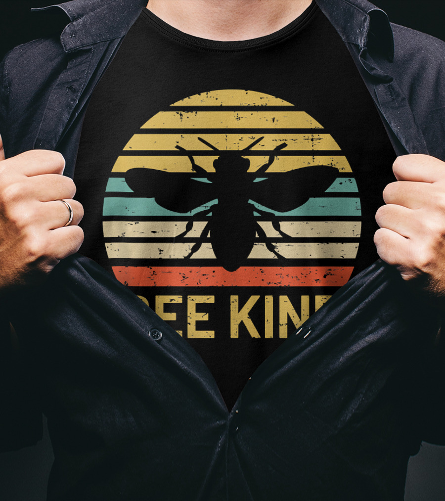 Bee Kind Vintage Style Honey Bee Silhouette Awareness T-Shirt