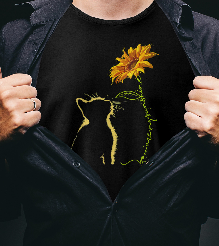 You Are My Sunshine Cat And Sunflower T-Shirt