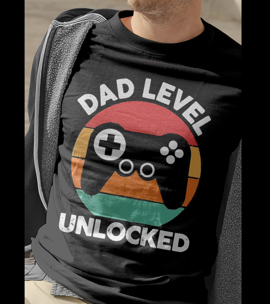 Dad Level Unlocked Vintage Version Gamer Control T-Shirt
