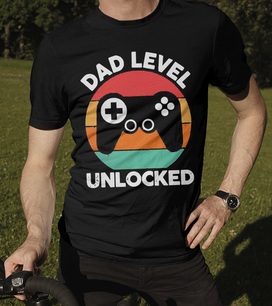Dad Level Unlocked Vintage Version Gamer Control T-Shirt