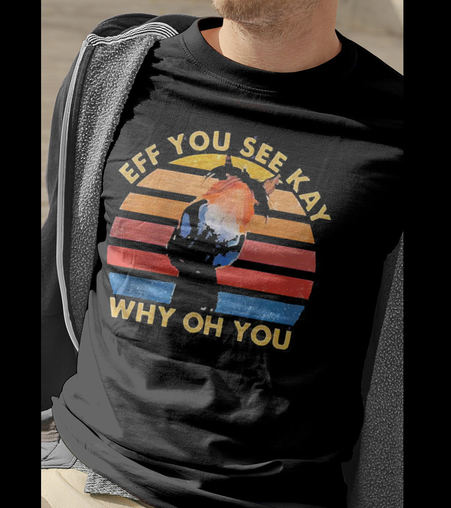 Eff You See Kay Why Oh You Donkey Retro Sunset T-Shirt