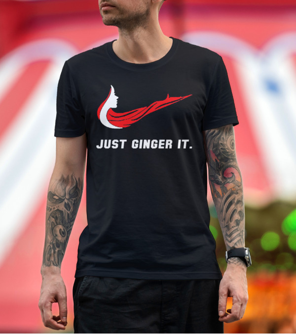 Premium T-Shirt: Just Ginger It Parody Swoosh Red Hair T-Shirt Just Ginger It Parody Swoosh Red Hair T-Shirt