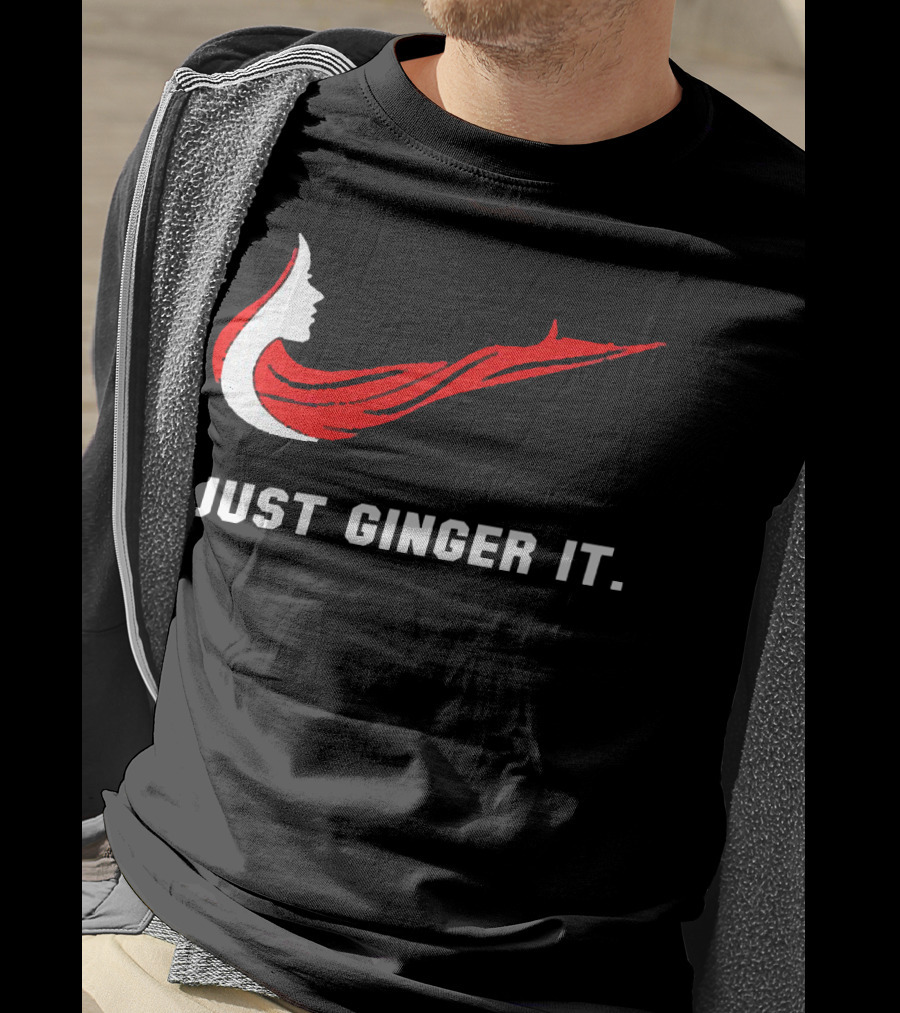 Just Ginger It Parody Swoosh Red Hair T-Shirt