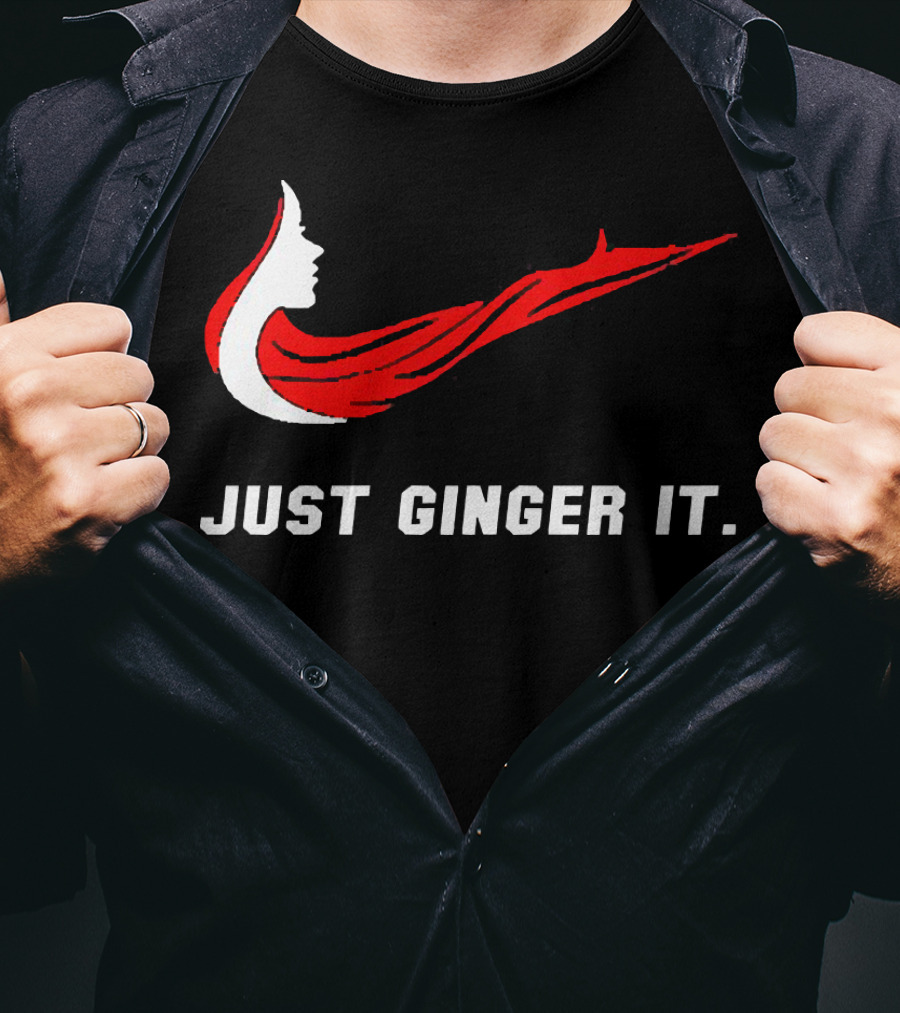 Just Ginger It Parody Swoosh Red Hair T-Shirt