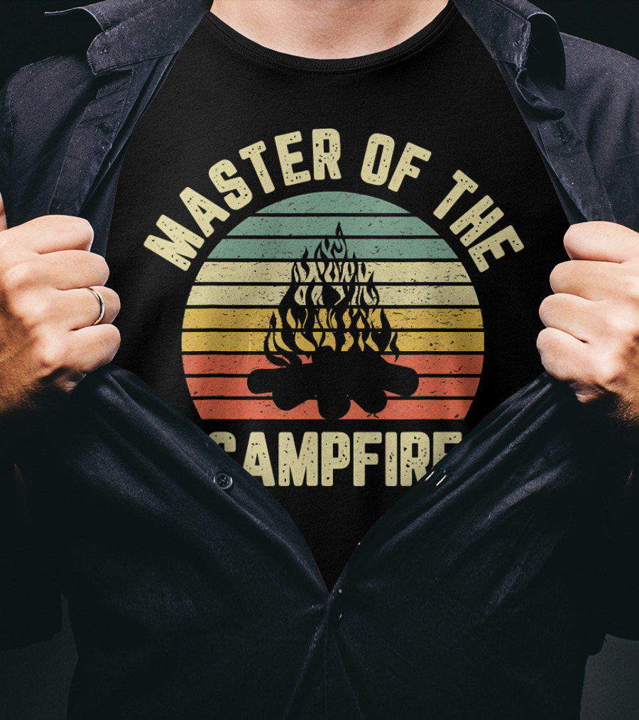 Master Of The Campfire Vintage Camper Retro Camping Fireside Expert T-Shirt