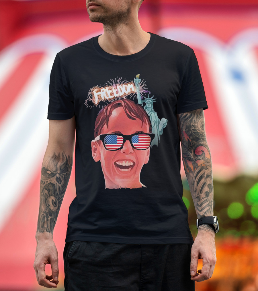 Michael Squints Palledorous Freedom USA Flag Statue of Liberty T-Shirt