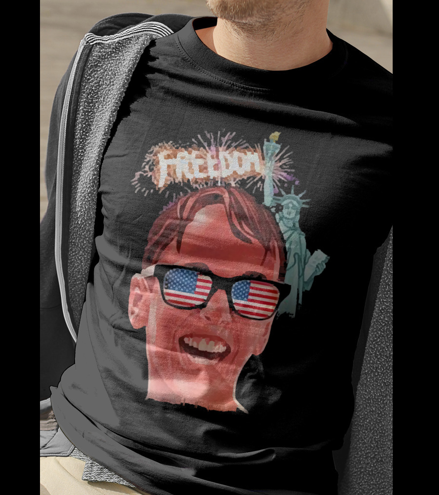 Michael Squints Palledorous Freedom USA Flag Statue Of Liberty T-Shirt