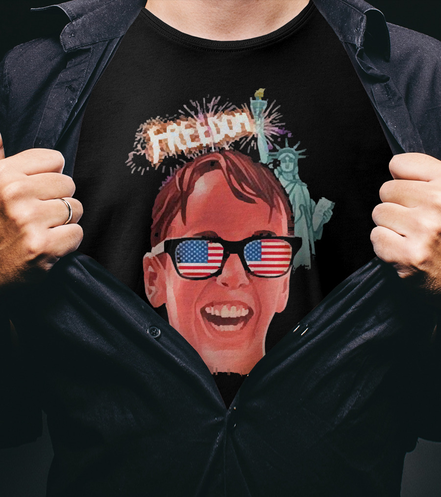Michael Squints Palledorous Freedom USA Flag Statue Of Liberty T-Shirt