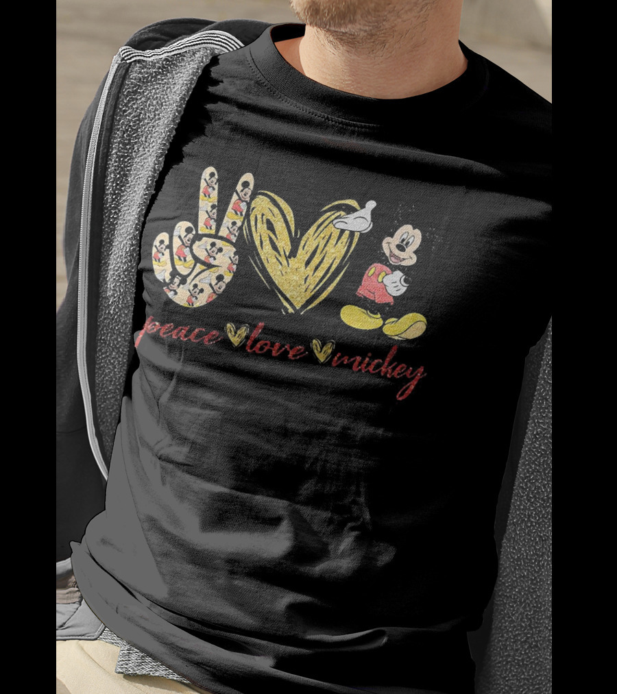 Peace Love Mickey Mouse Vintage Iconic Disney T-Shirt