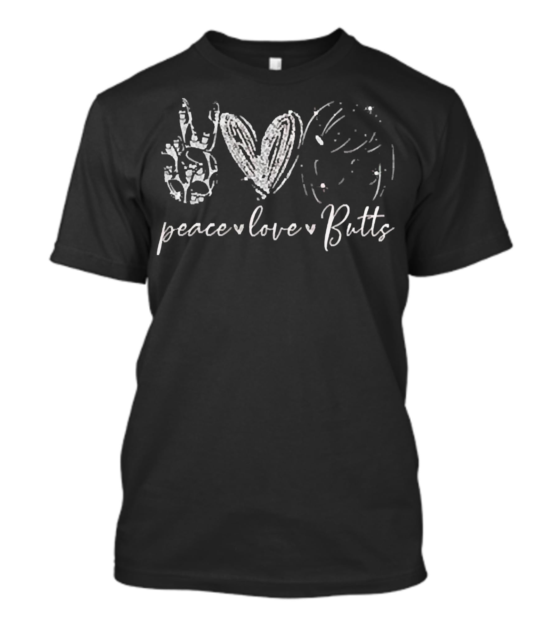 Peace Love Butts Tina Belcher Peace Sign Heart T-Shirt