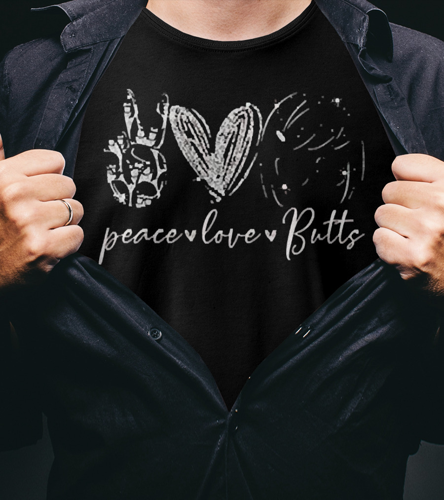 Peace Love Butts Tina Belcher Peace Sign Heart T-Shirt
