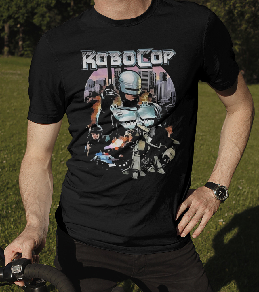 Robocop Explosive Urban Justice Scene T-Shirt