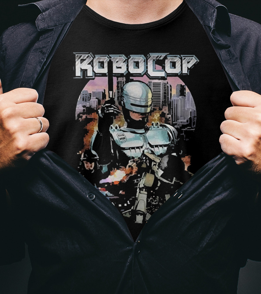 Robocop Explosive Urban Justice Scene T-Shirt