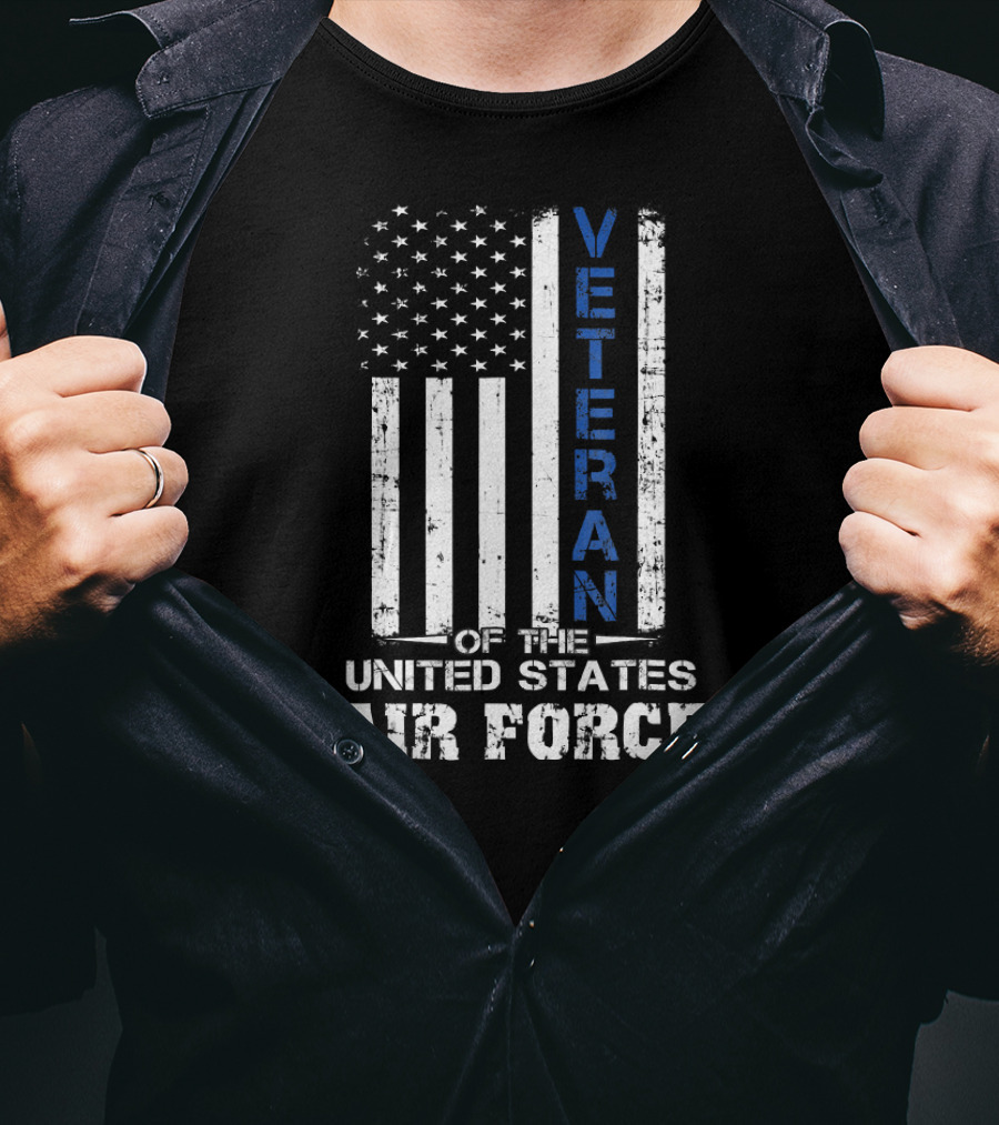 Veteran Of The United States Air Force USAF American Flag T-Shirt