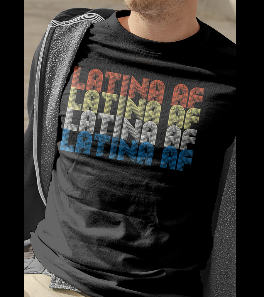 Latina AF Vintage Feminist Rainbow Stripes T-Shirt