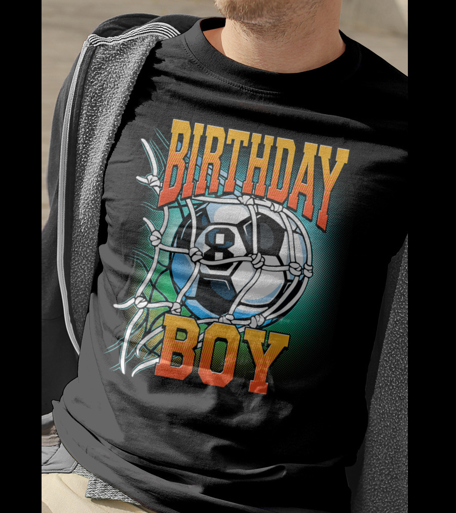 Birthday Boy Soccer Eight 8 Year Old Birthday T-Shirt
