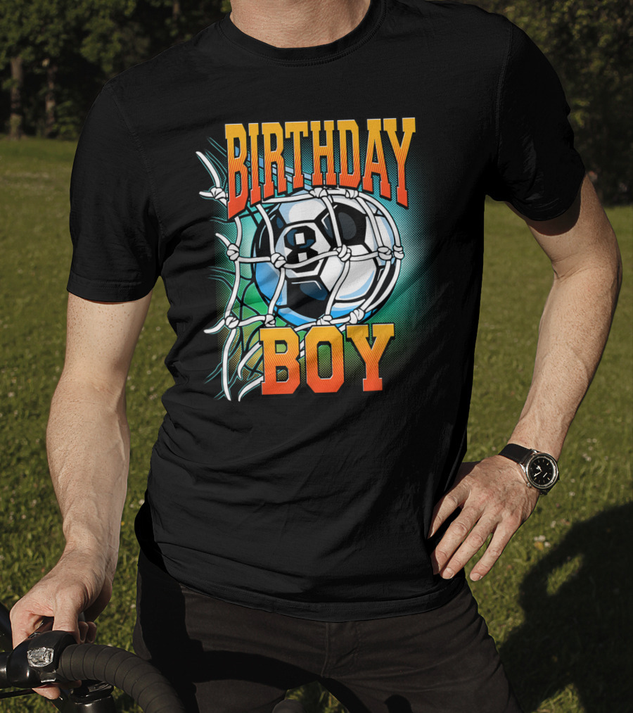 Birthday Boy Soccer Eight 8 Year Old Birthday T-Shirt