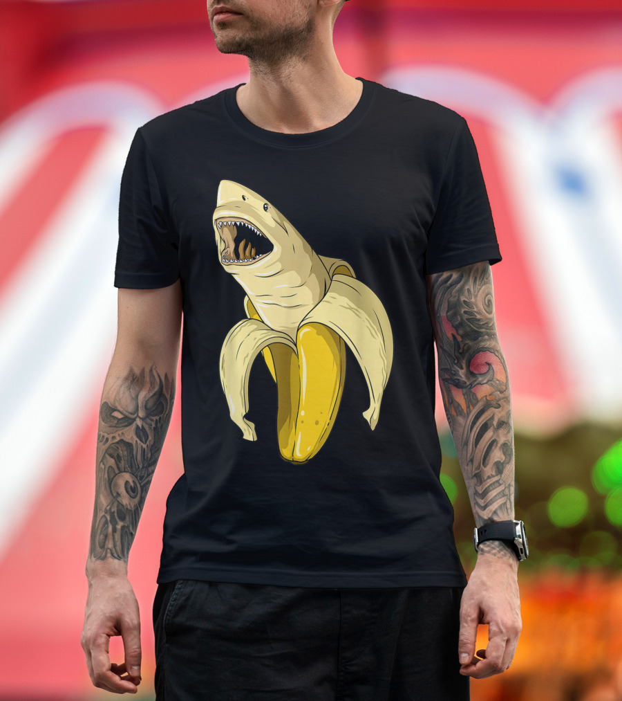Banana Shark Banana Themed Shark Themed Party Banana Shark T-Shirt