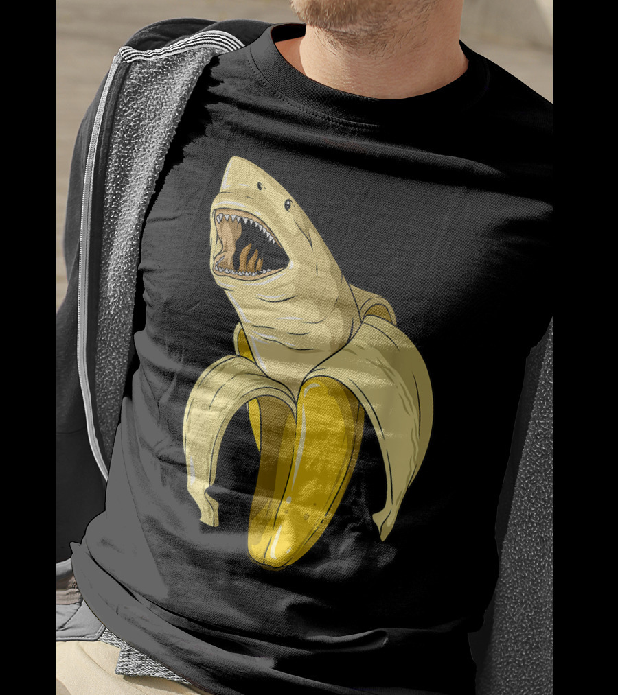 Banana Shark Banana Themed Shark Themed Party Banana Shark T-Shirt