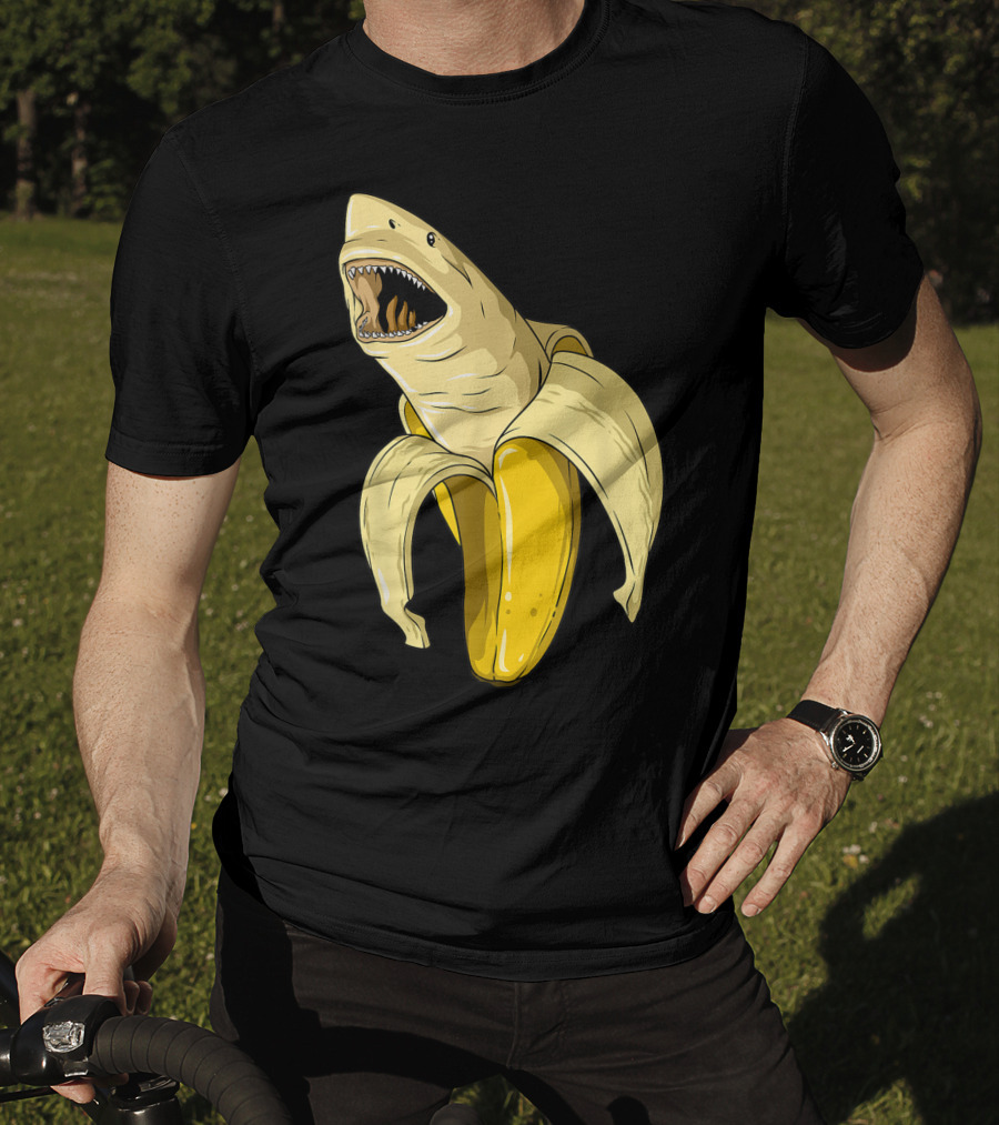 Banana Shark Banana Themed Shark Themed Party Banana Shark T-Shirt