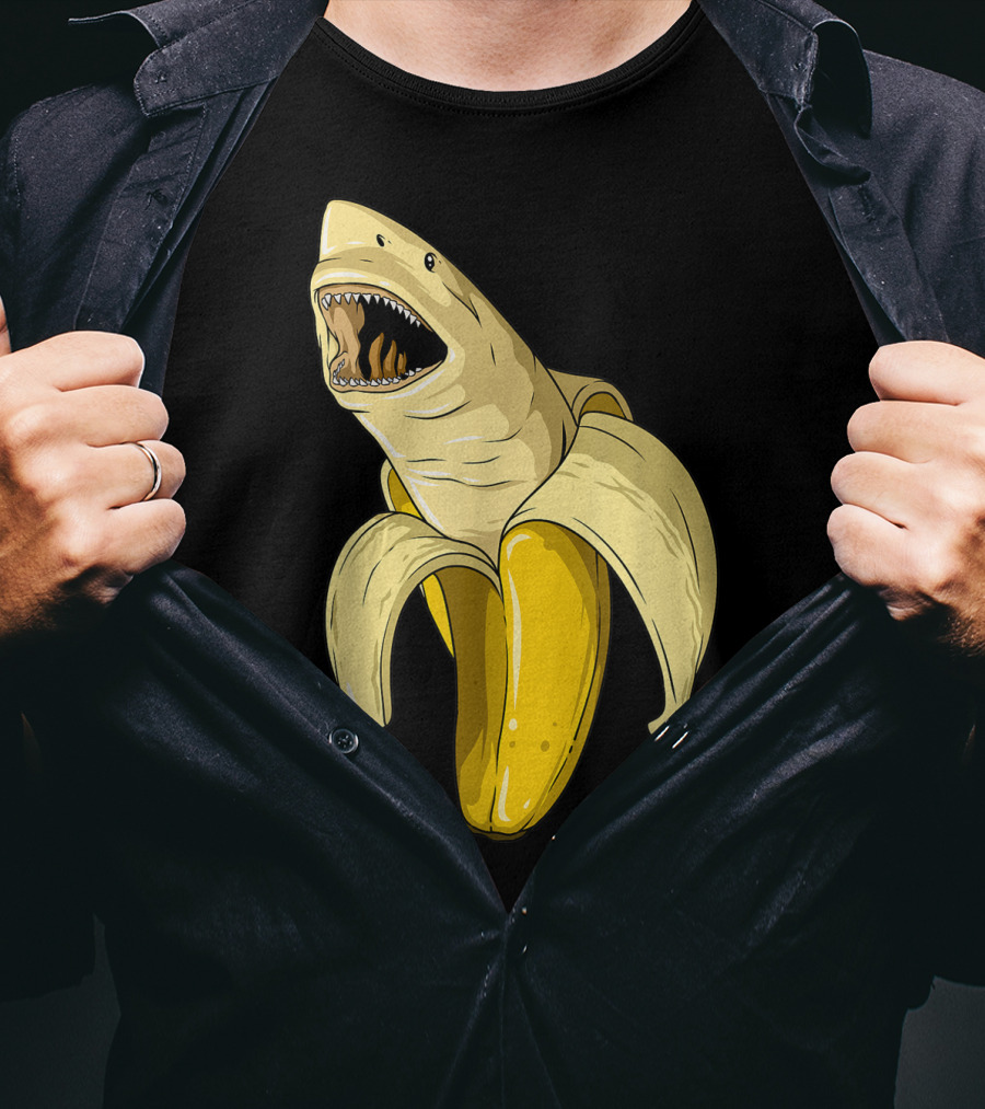 Banana Shark Banana Themed Shark Themed Party Banana Shark T-Shirt