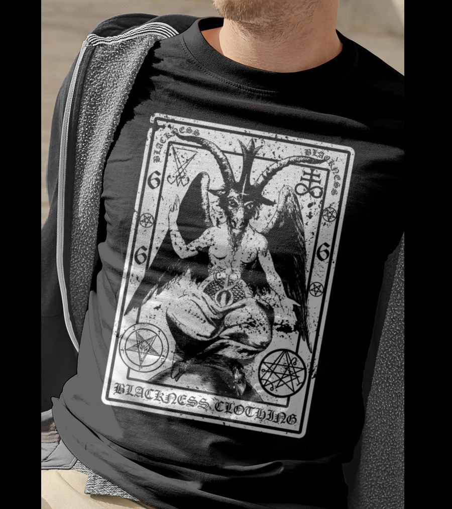 Blackness Clothing Baphome Satanic Dark Art Evil 666 Luzifer T-Shirt