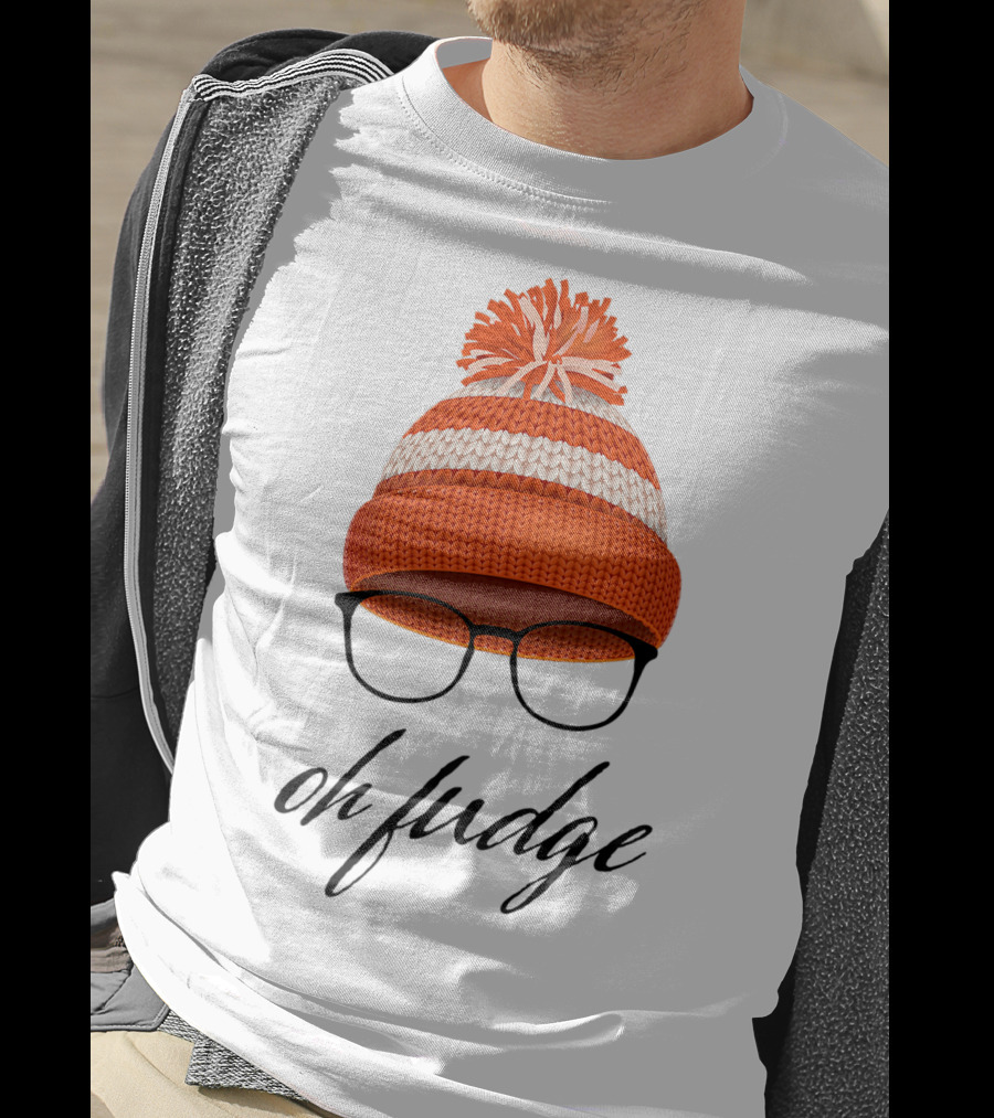 Oh Fudge Christmas Movie Orange Hat And Glasses T-Shirt