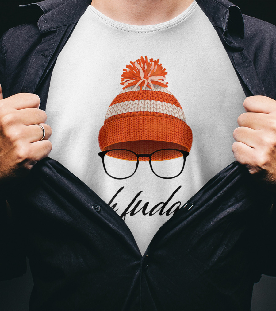 Oh Fudge Christmas Movie Orange Hat And Glasses T-Shirt