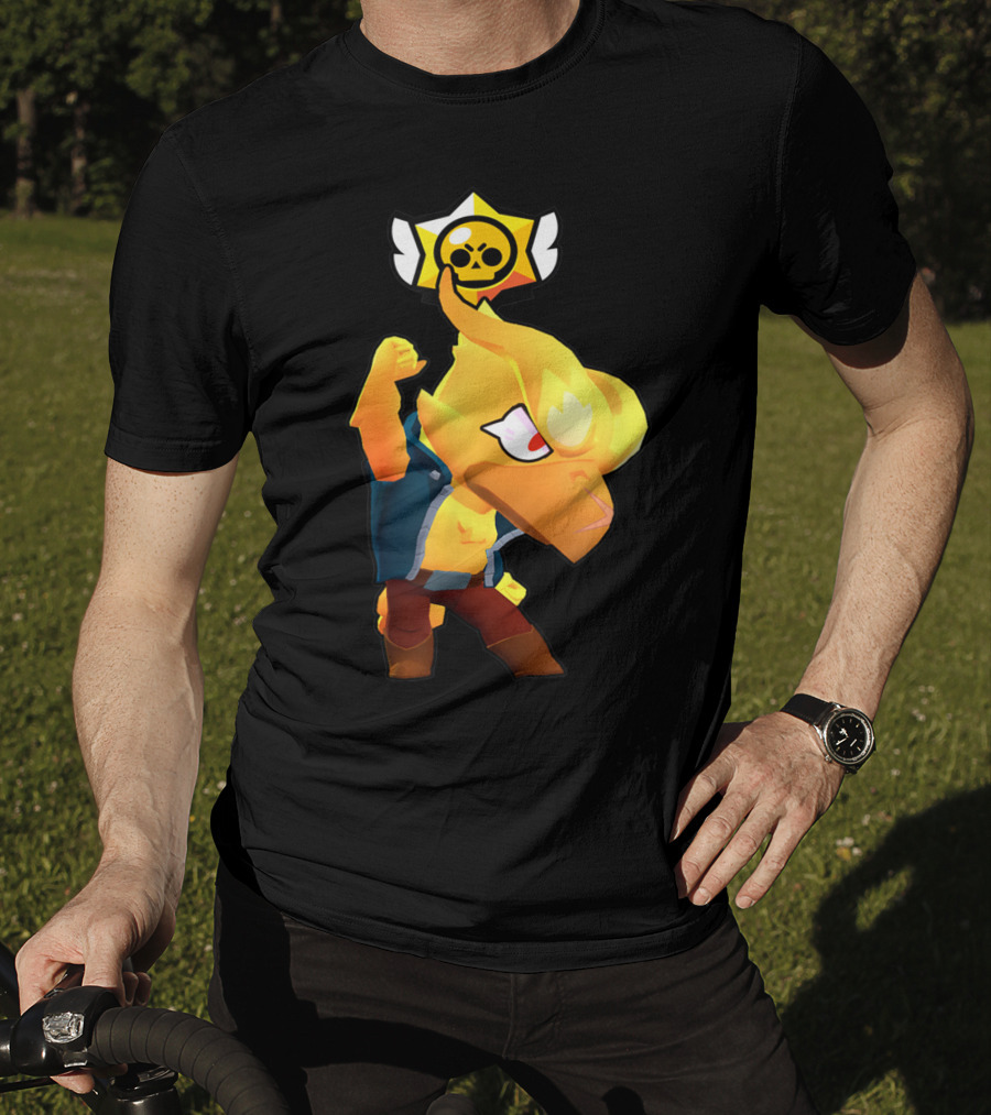 Brawl Stars Crow Character Icon With Skull Star Badge T-Shirt