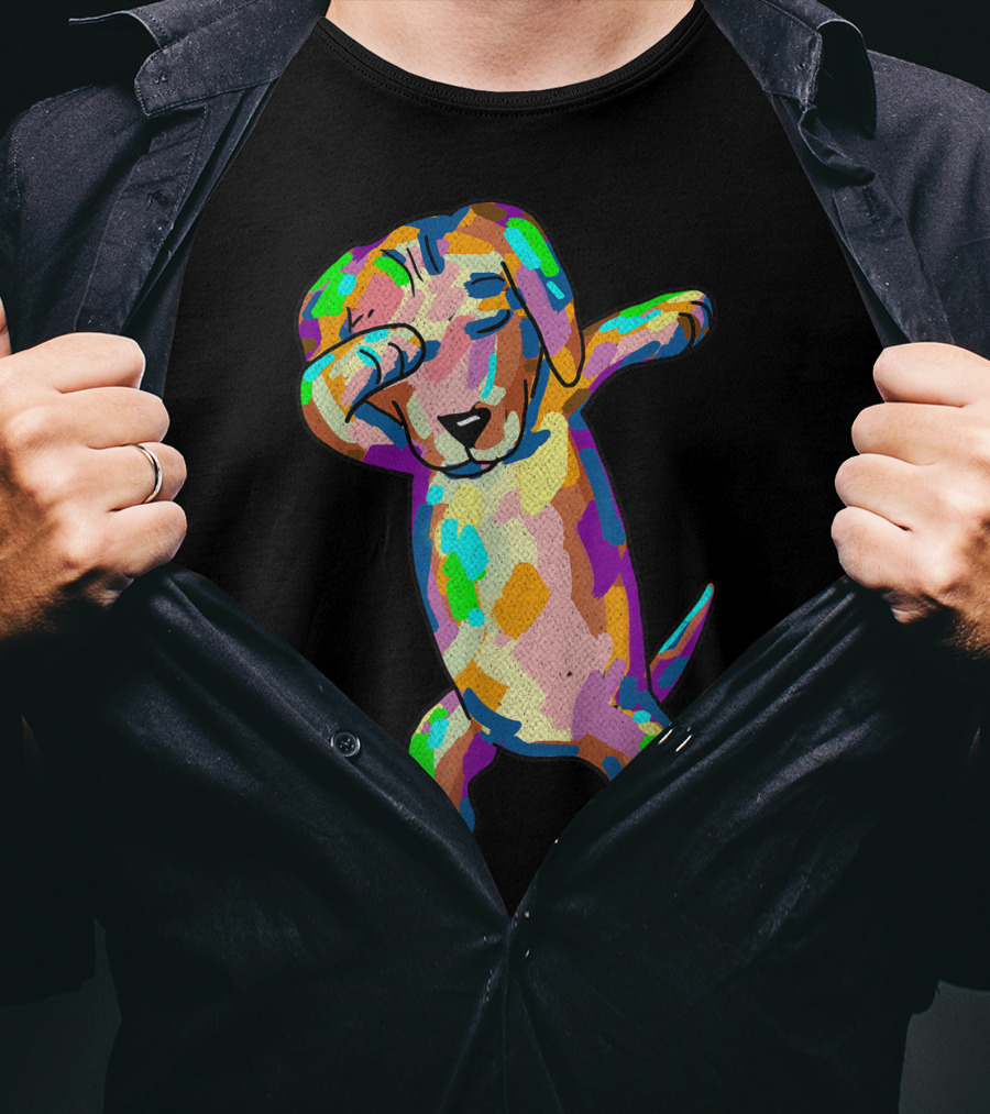 Colorful Dabbing Wiener Dog Funny Dachshund Dab T-Shirt