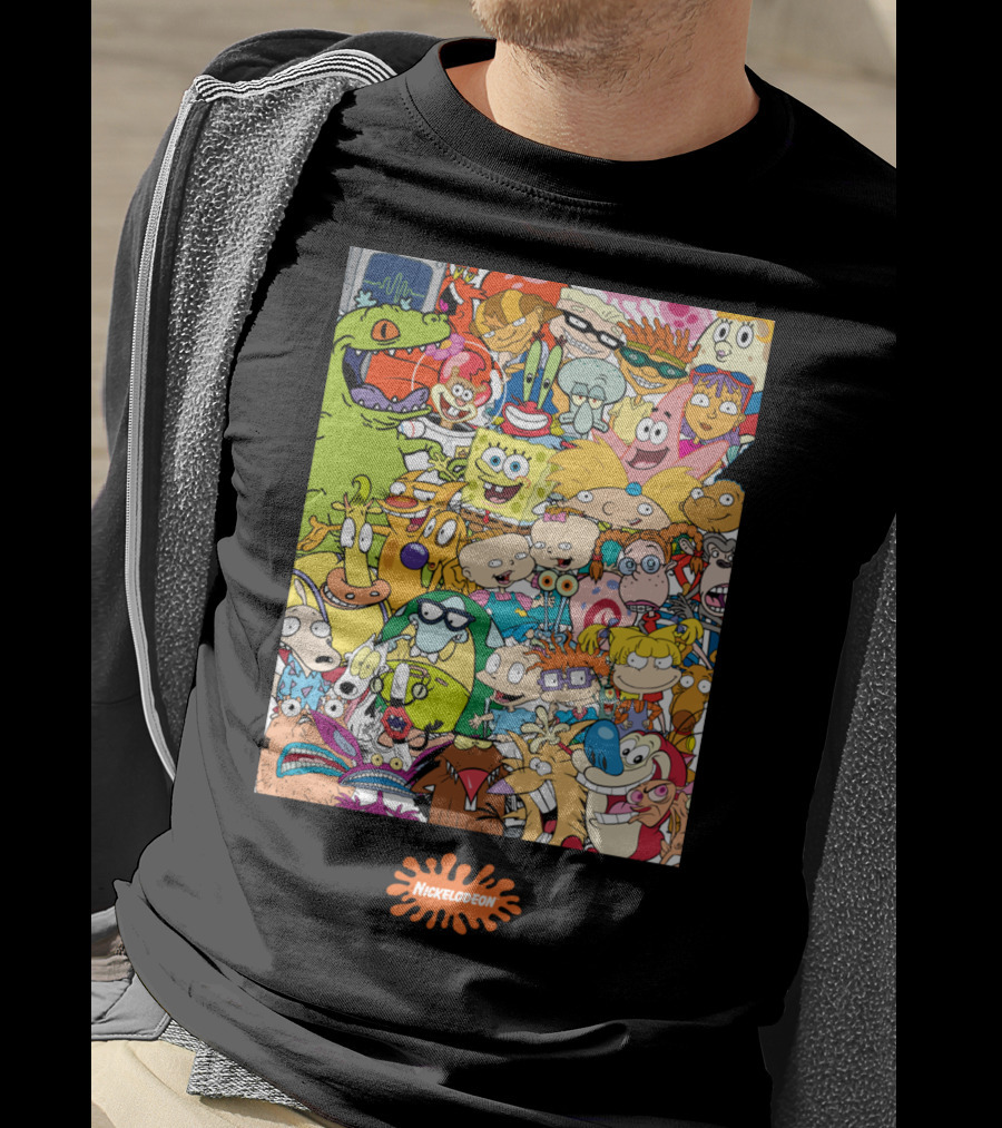 Nickelodeon 90s Cartoon Characters Compilation Group Shot T-Shirt