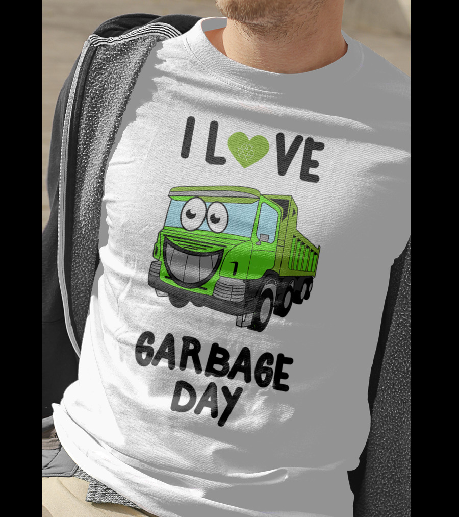 I Love Garbage Day Vintage Style Cartoon Garbage Truck T-Shirt