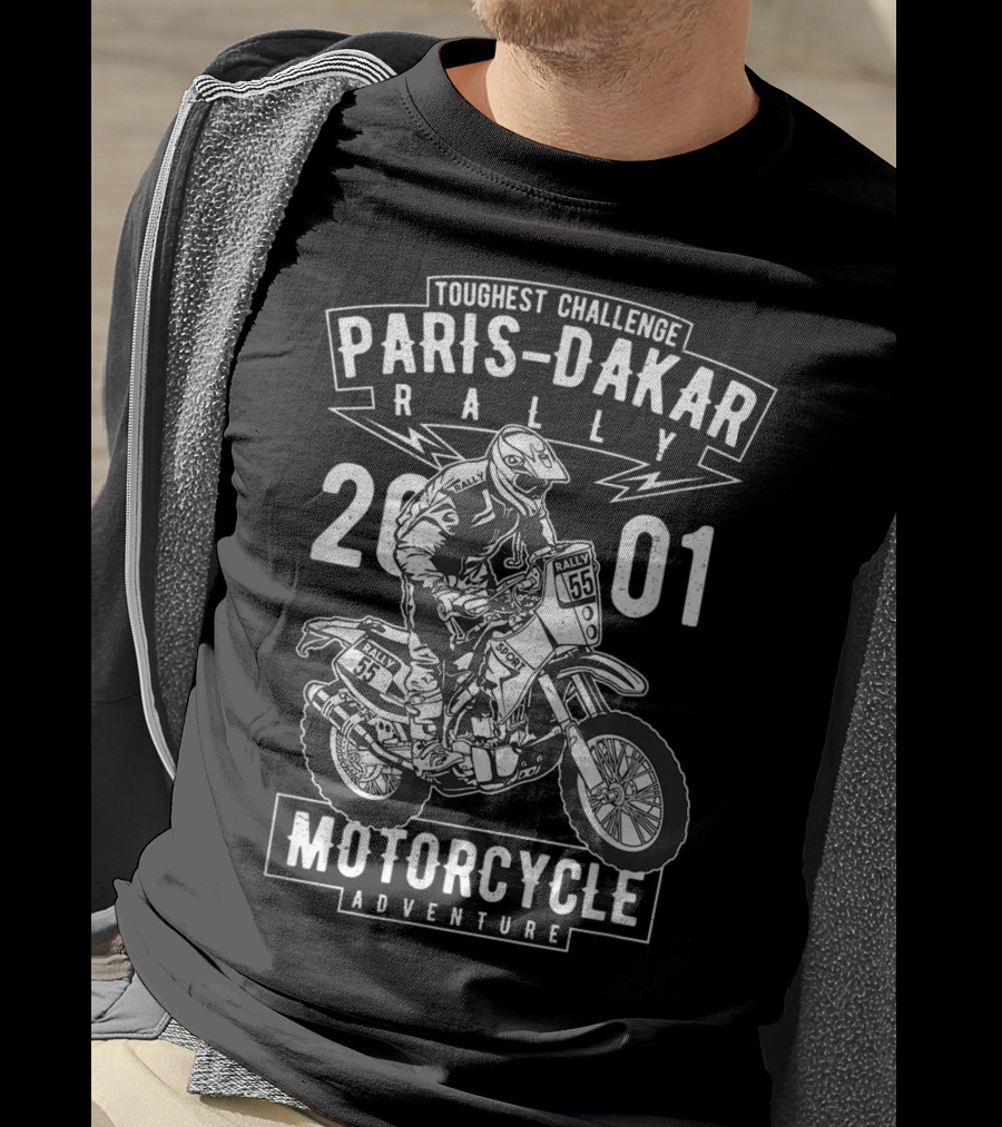 Toughest Challenge Paris-Dakar Rally 2001 Motorcycle Adventure T-Shirt