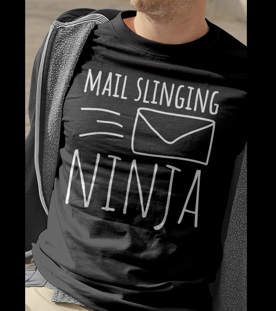 Mail Slinging Ninja Post Office Worker For Mailman Mail T-Shirt