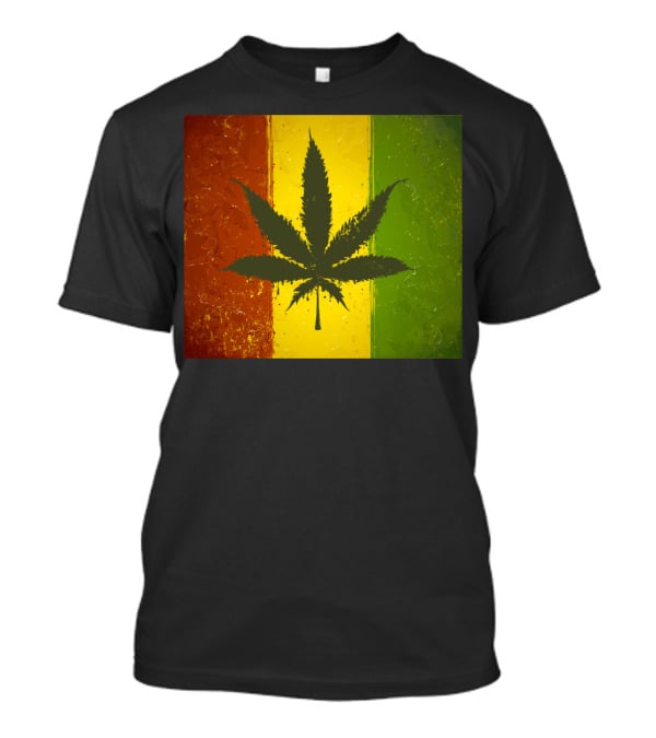 Rasta Jamaican Marijuana Leaf Legalized Pot Flag T-Shirt
