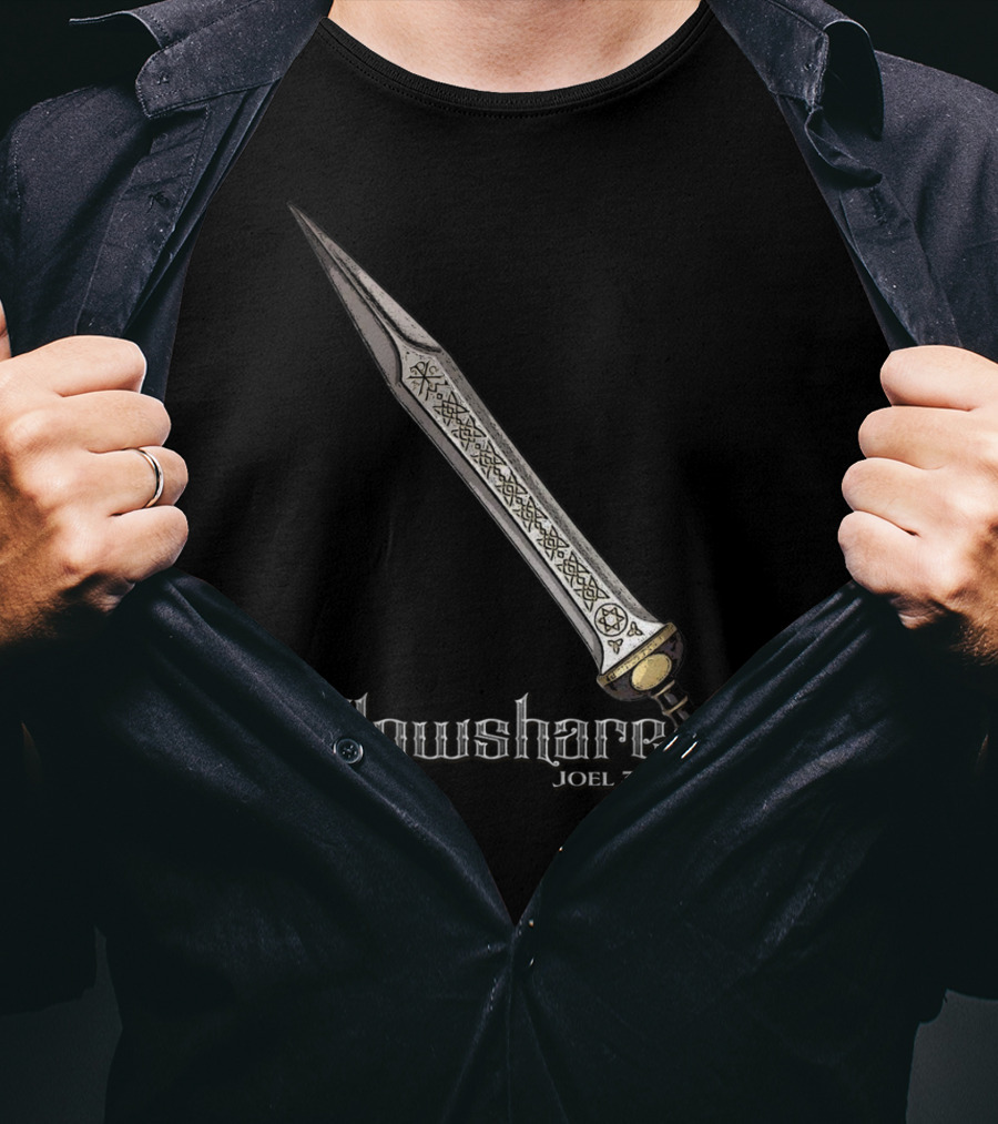 Plowshare Joel 3:10 Sword Design Red Chi Rho Brand T-Shirt