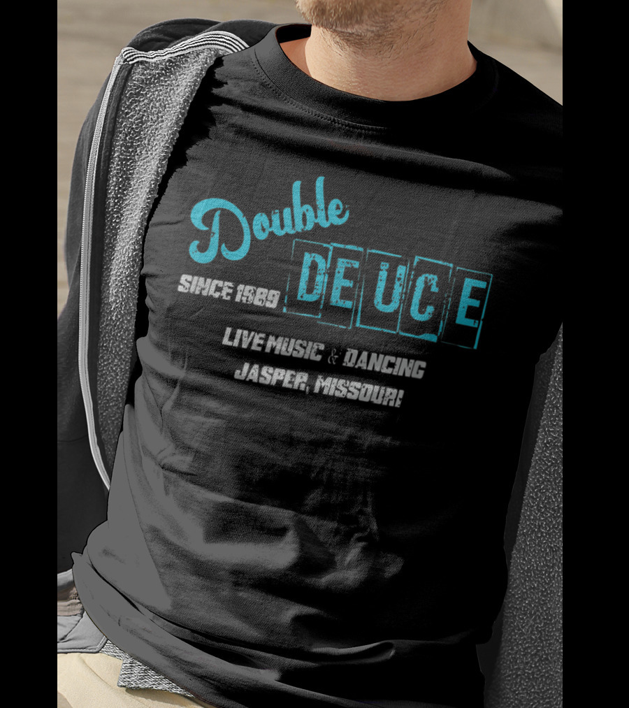 Double Deuce Live Music Dancing Since 1969 Jasper Missouri Retro 80s Roadhouse T-Shirt