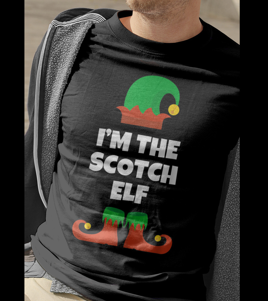 I'm The Scotch Elf Christmas Hat And Shoes T-Shirt