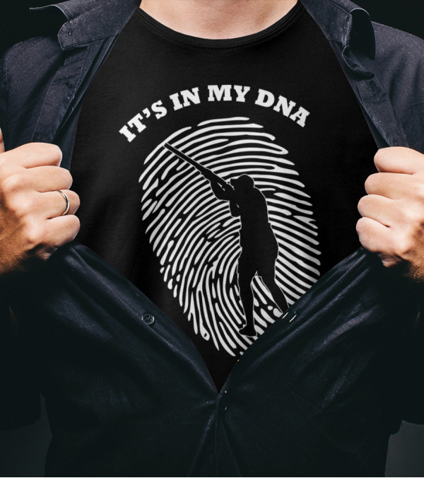 It's In My DNA Skeet Shooting Shooter Fingerprint T-Shirt