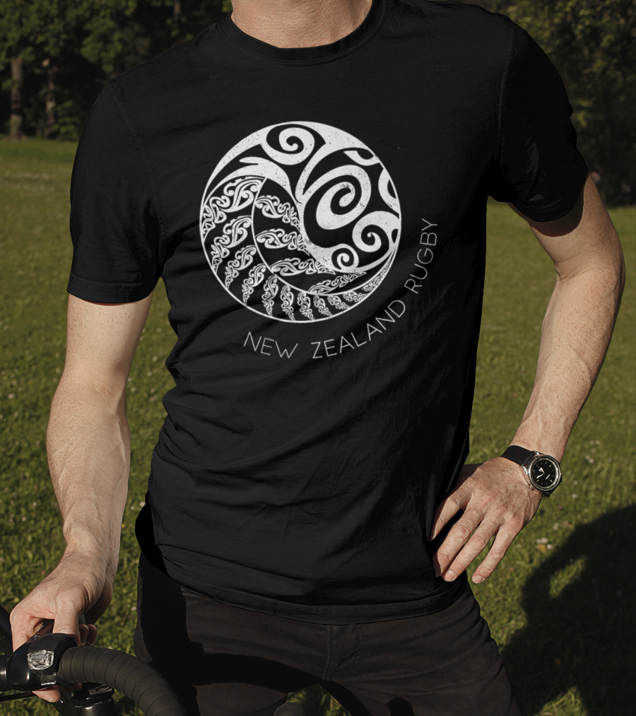 New Zealand Rugby Maori Inspired Kiwi Silver Spiral T-Shirt