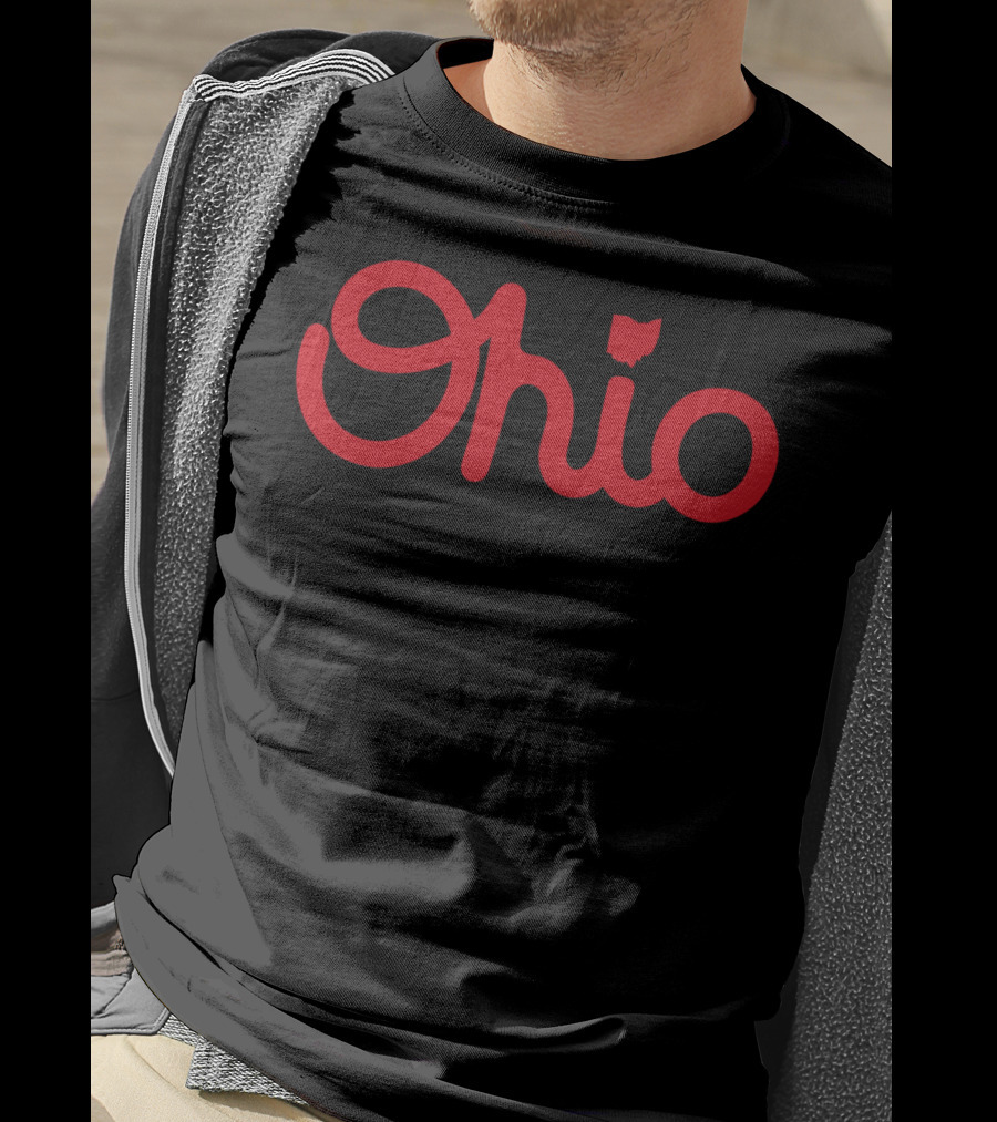 Ohio Script Ohioan State Pride With Iconic Red Text And Outline T-Shirt
